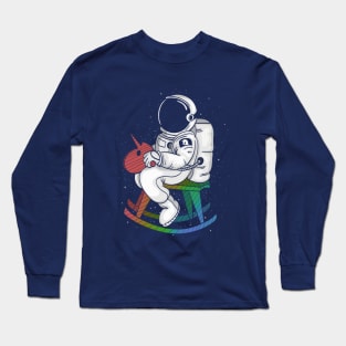 astronaut boy riding woor unicorn Long Sleeve T-Shirt